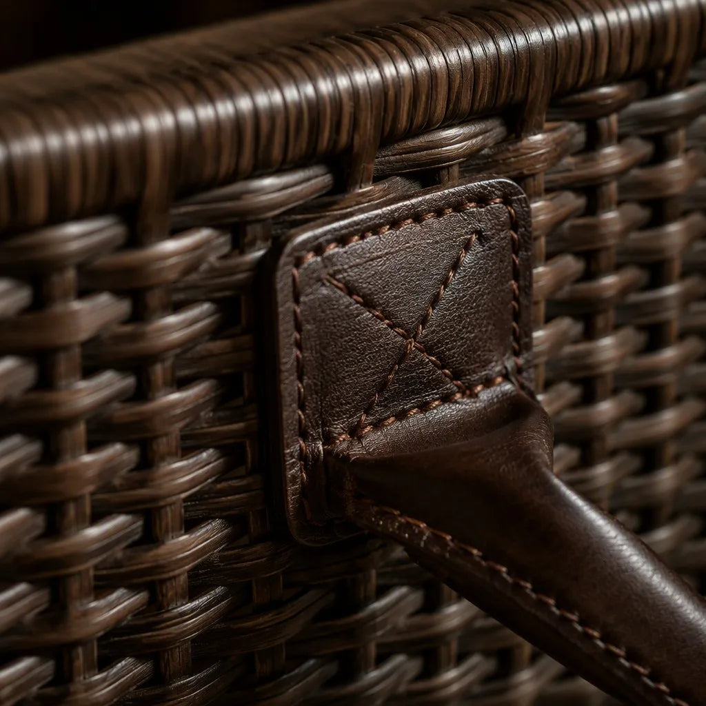 Deep Brown Rattan Storage Basket - View 2